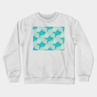 SEA Turtle Love Pattern Crewneck Sweatshirt